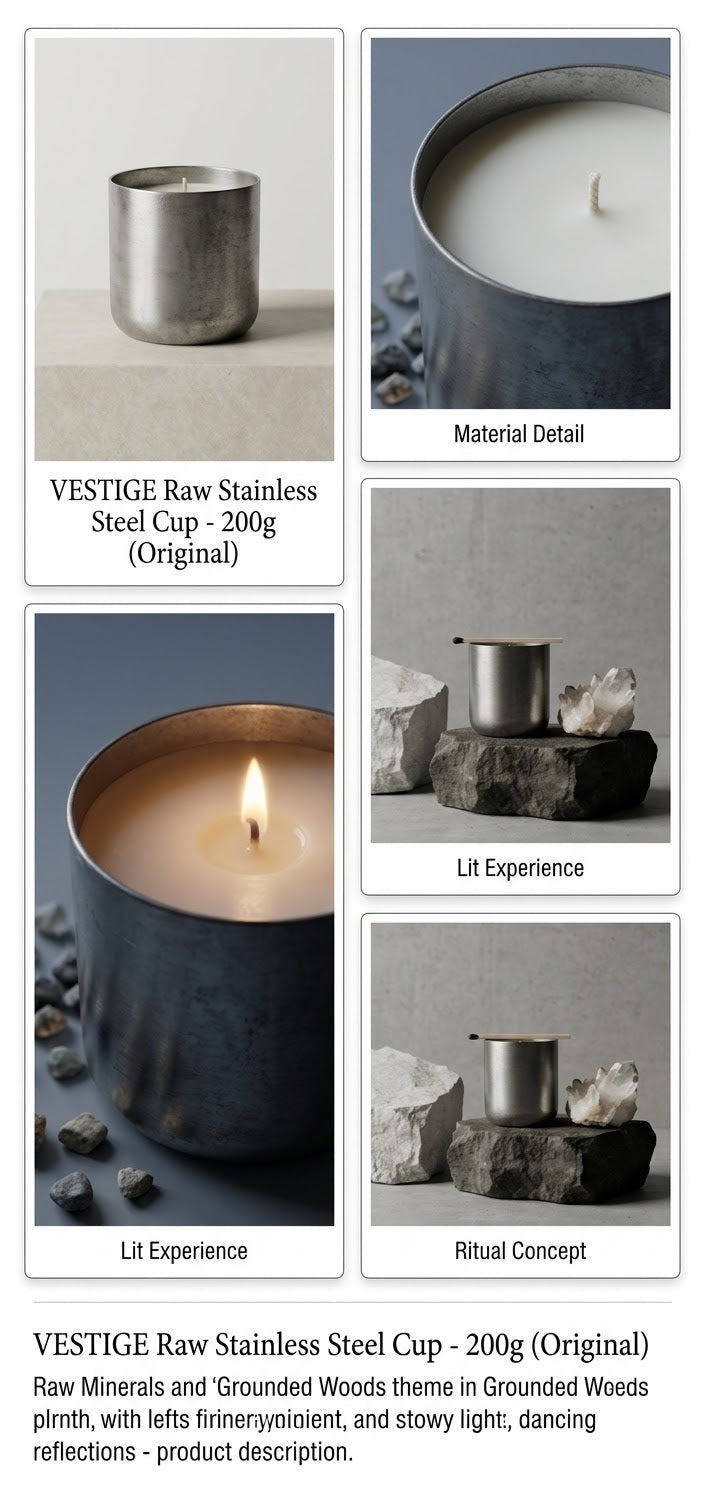 ⁠VESTIGE 01 / Raw Stainless Steel Scented Candle 200g⁠